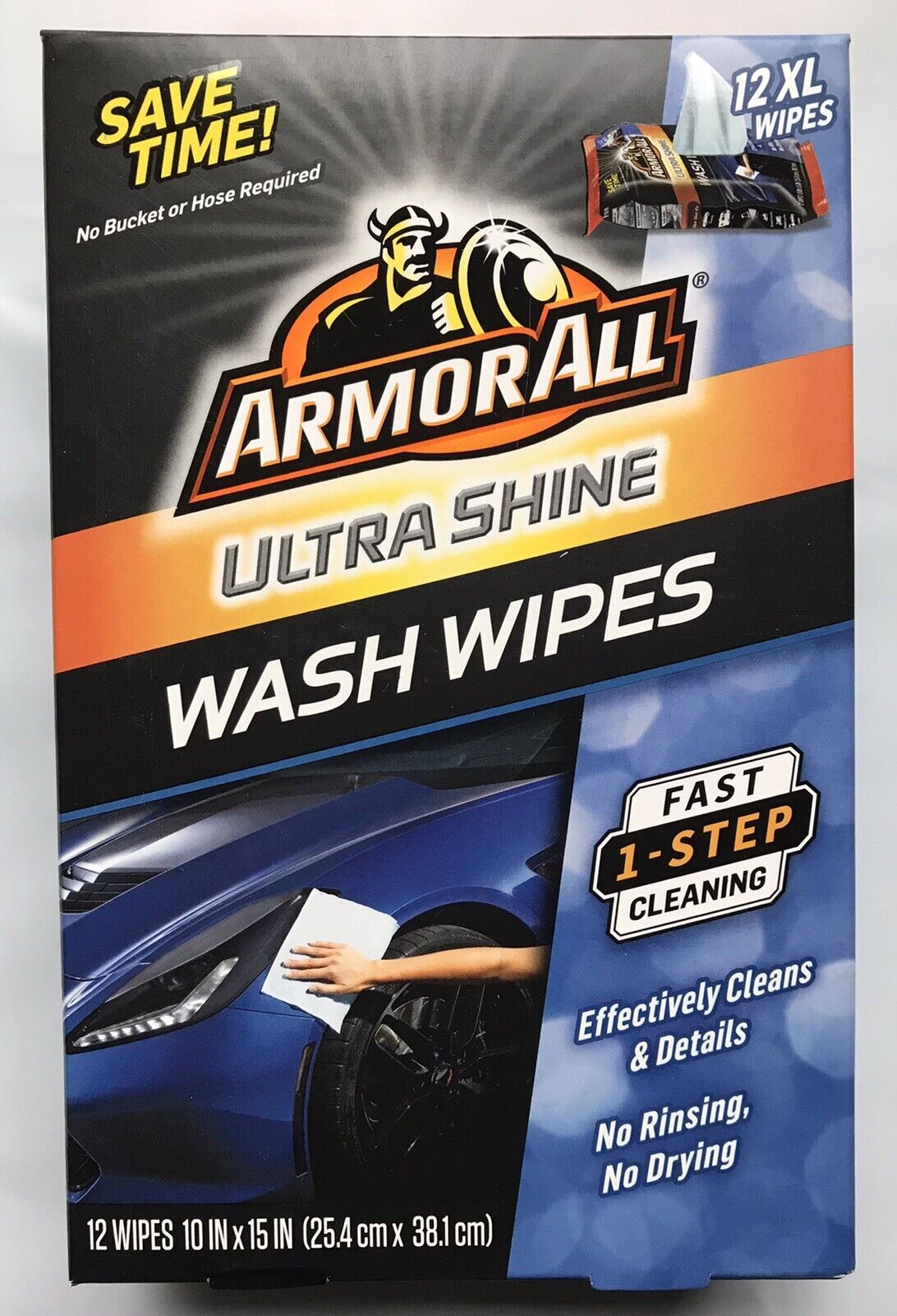 Armor All Ultra Shine 12 Ct Wash Wipes Cleaner Auto Car Truck RV Boat Motorcycle