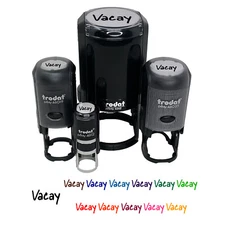 Vacay Vacation Fun Text Self-Inking Rubber Stamp Ink Stamper