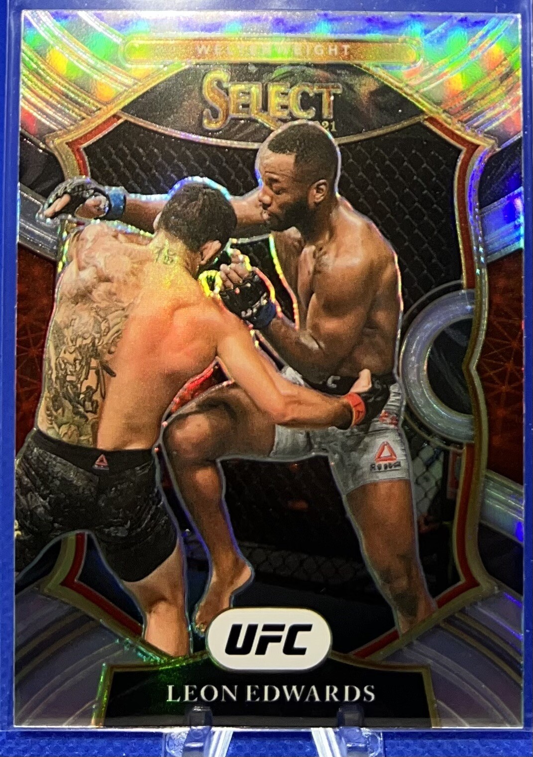 2021 PANINI SELECT UFC LEON EDWARDS CONCOURSE SILVER PRIZM #67