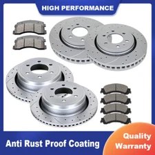 Front Rear Brake Rotors Ceramic Brake Pads for Ford F-150 6 Lug Disc Brakes Kit