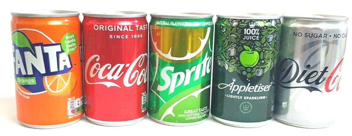 Coca Cola Fanta Sprite Diet Coke Appletiser mini Cans 24 x 150 ml