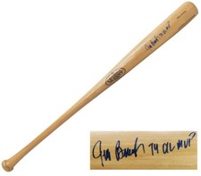 Jeff Burroughs Signed Louisville Slugger Blonde Baseball Bat w/74 AL MVP