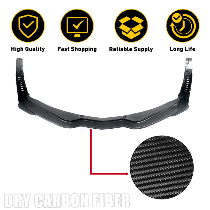 Carbon Fiber Look For 14-19 Corvette C7 Z06 Stage 3 Front Lip Splitter
