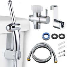 Toilet Shattaf Adapter Hose Bidet Sprayer Stainless Steel Handheld Shower Head