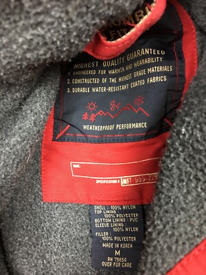 Abercrombie & Fitch Coat Mens Size Medium Red Y2K Waterproof | eBay