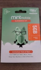 3 Months Mint Mobile Prepaid SIM Card with 5GB DATA, Talk, Text Phone Service