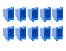 10-Pack 1-Gang Electric Outlet/Switch Box Old Work Remodel ETL 14 Cu In PVC Blue