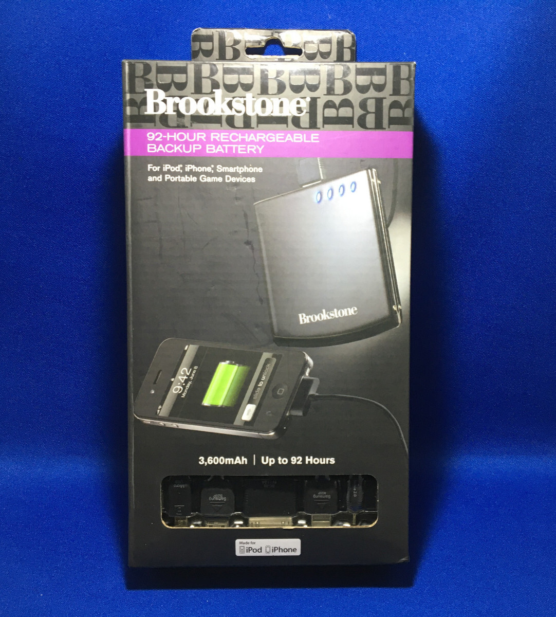 Brookstone 92Hour Rechargable 3600mah Backup battery.(648592) eBay