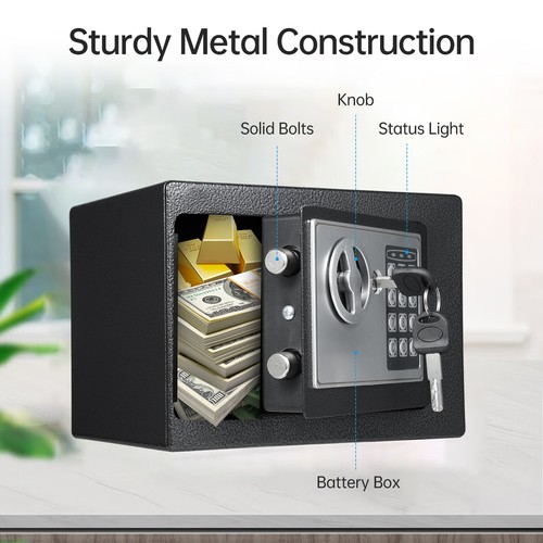 Bisofice Home Safes Fireproof Waterproof Box with Keypad and 2pcs Spare P0Y0 - Picture 11 of 12