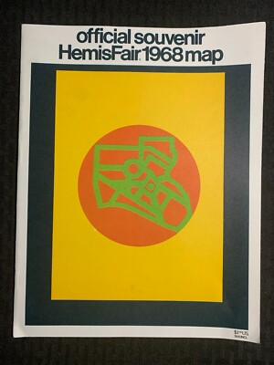1968 HEMISFAIR Official Souvenir Map FN 6.0 with Tower of Americas Cut-Out