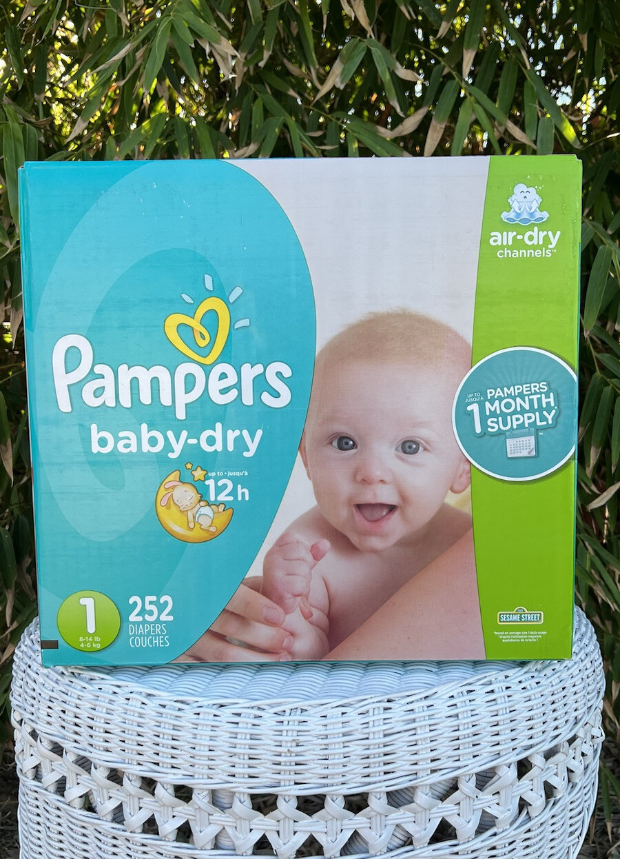 Pampers Baby Dry Diapers 252 Count Size 1 Newborn 8-14 Pounds 1 Month