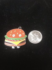 Cheeseburger Enamel charm - Necklace Pendant Charm Style CB K29