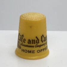 Vtg Life & Casualty Insurance Company Plastic Advertising Thimble Nashville Tenn