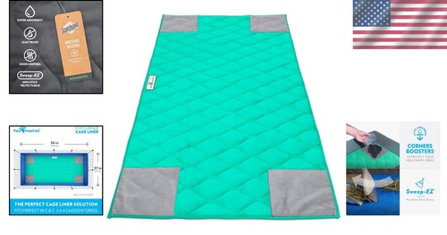 Super Absorbent Green Guinea Pig Cage Liners - Washable Velvet Fleece Bedding - Picture 2 of 8