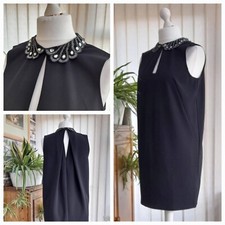 Next Black Silver Diamante Dress Shift Party Cruise Evening Size 12 BRAND NEW