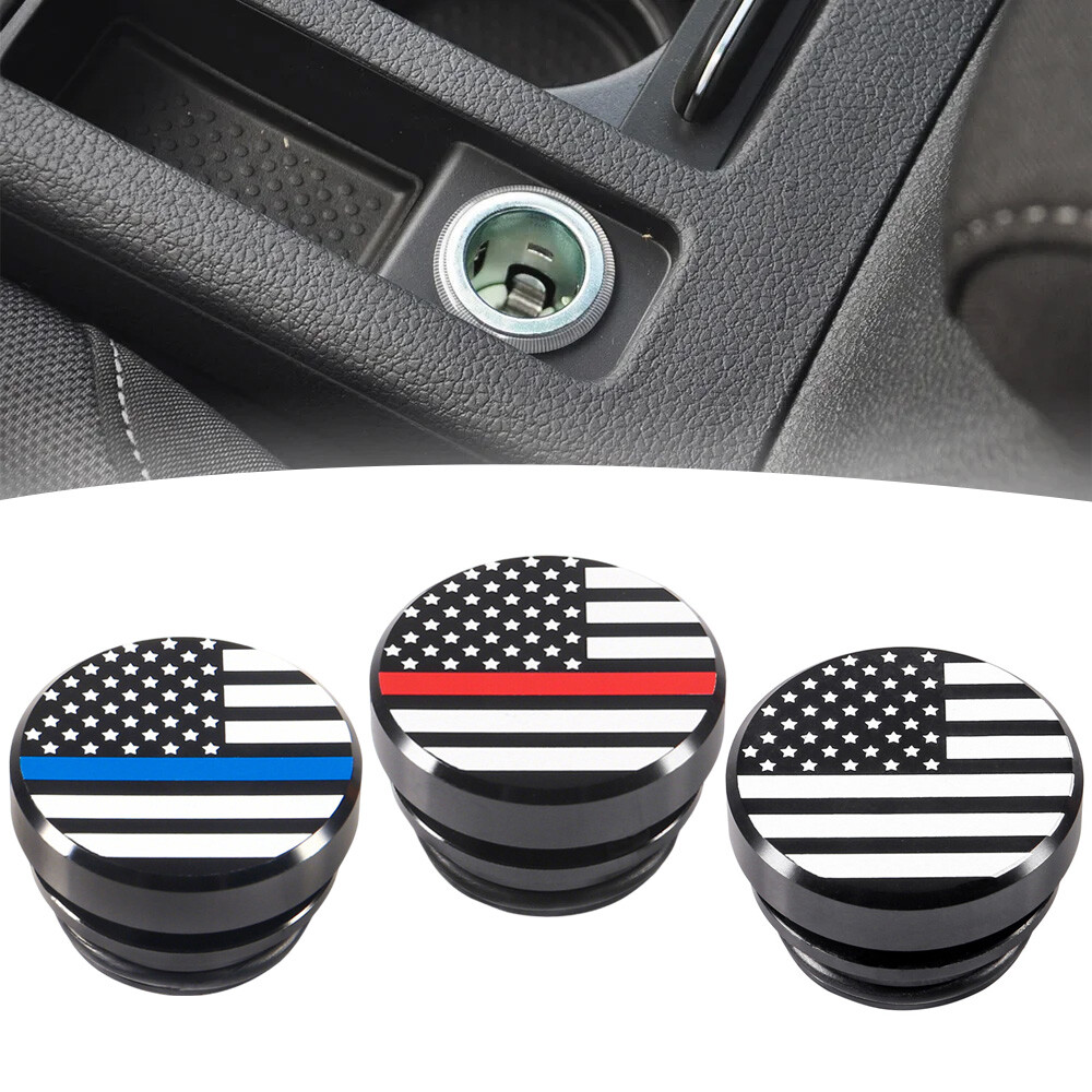 12V Car Cigarette Lighter Button Cover Aluminum Interior Upgrade