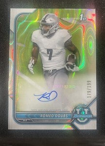 2021-22 Bowman University Football Romeo Doubs 1st Lava Refractor Auto /199