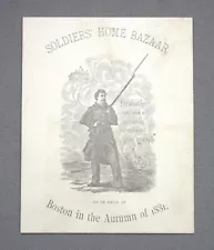 Civil War Veterans Program - "Soldiers' Home Bazaar" - Boston 1881