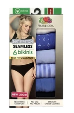 Women’s Fruit of the Loom 360° Stretch Seamless 6pk Bikini size 5