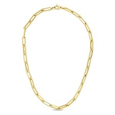 14k Yellow Gold Lite PAPERCLIP Link Chain Necklace 18 Inch 4 grams 4.2MM