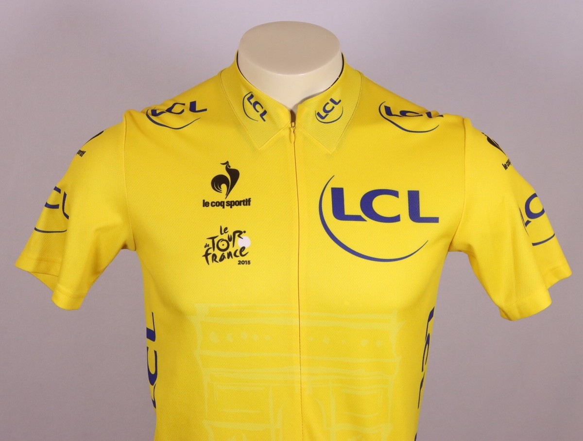LE COQ SPORTIF Men's Large Bike Yellow Jersey -Maillot Jaune 2015