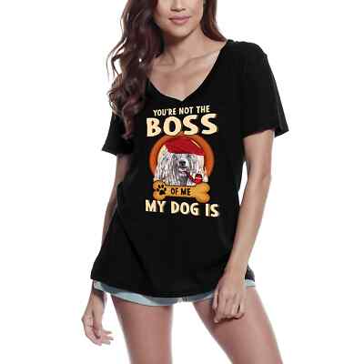 Women's Graphic T-Shirt V Neck Komondor Puppy Cute Dog Lover Eco-Friendly Ladies