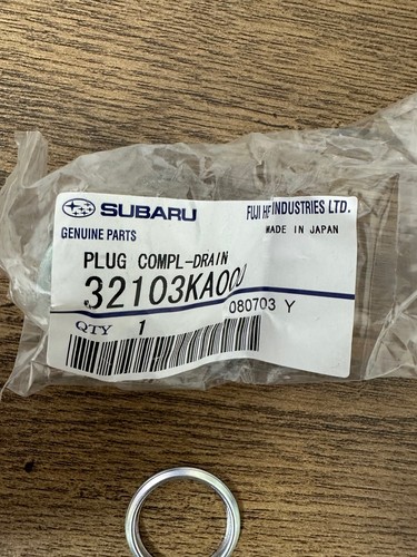 GENUINE Subaru 32103KA000 Engine Oil Magnetic Drain Bolt Plug & Crush Washer - Picture 7 of 7