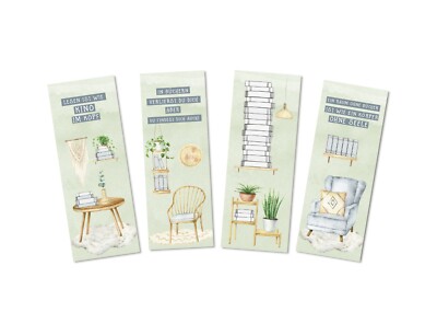 Lesezeichen Set BÜCHER, 4 Lesezeichen Geschenk Freundin, Geschenk Frau