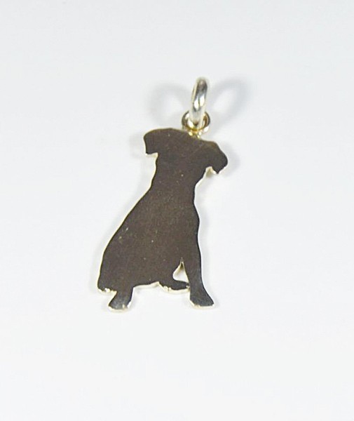 Silberner AnhäNger Mit Hundesilhouette, Komplett Mit Kostenlosem Halsband Luce-image