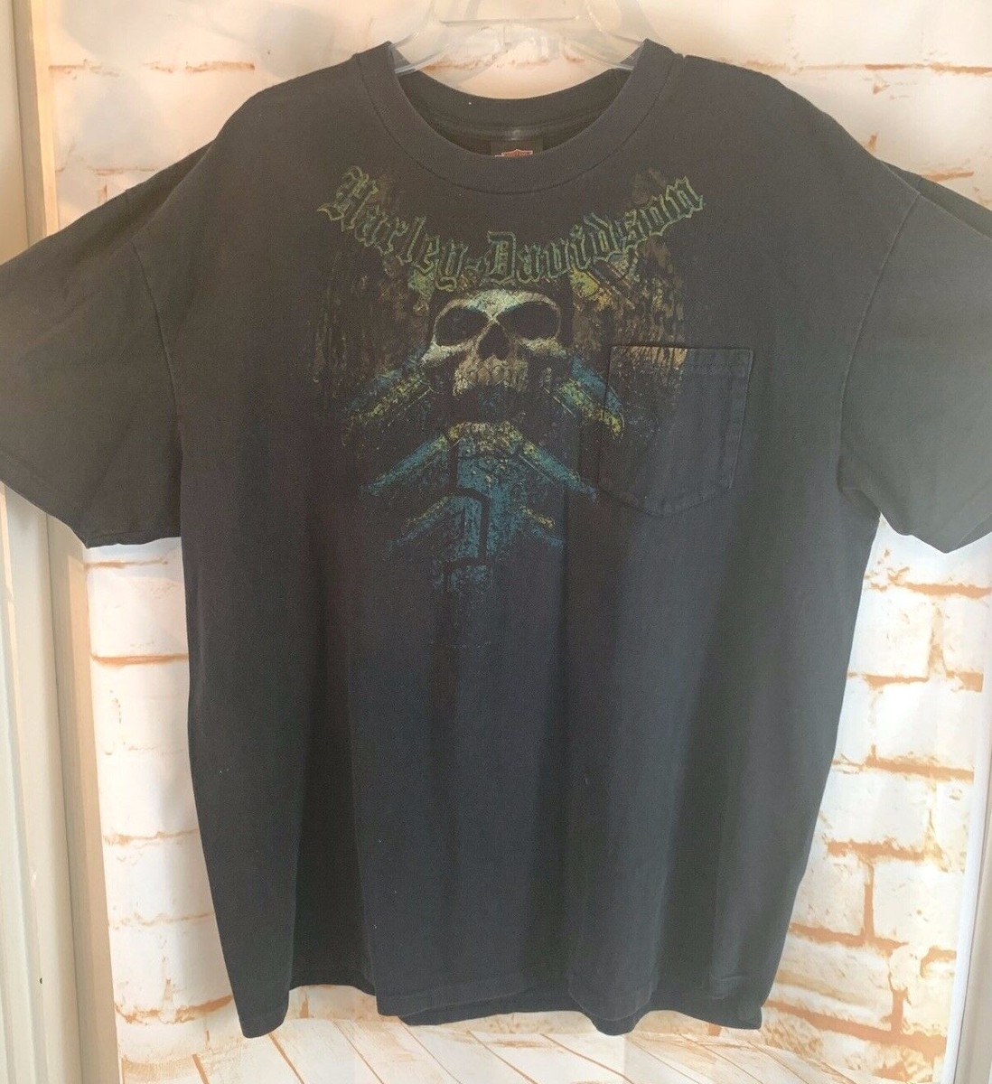 Harley- Davidson Dallas,Tx Black Skull T/ Tee Shirt Size 2 XL 