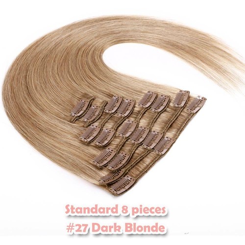 Extensiones de cabello 100% humano con clip grueso brasileño en doble trama Remy EE. UU. - Imagen 106 de 173