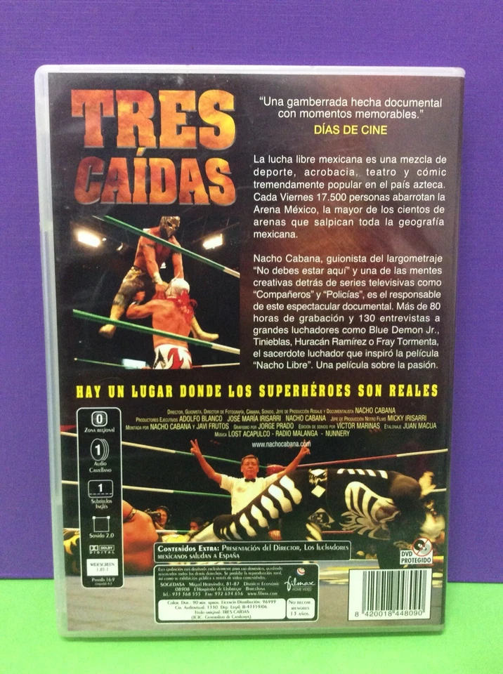 TRES CAÍDAS - LUCHA LIBRE MEXICANA- DVD- USADO GARANTIZADO - Imagen 2 de 3