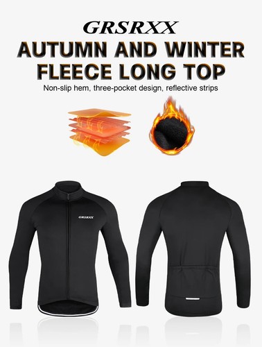 Winter Warm Cycling Jacket Mountain Bike Jacket Cycling Jersey Long Sleeve New - Picture 7 of 13