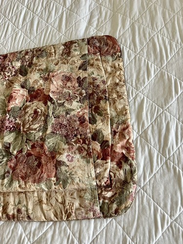 Croscill Vint. Cotswold Cinnamon Rose STD Pillow 2 Shams Pair Damask Cottagecore - Picture 7 of 19
