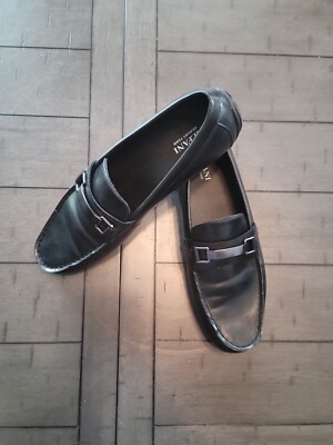 New! Alfani Men's Egan Driving Loafers in Black Size