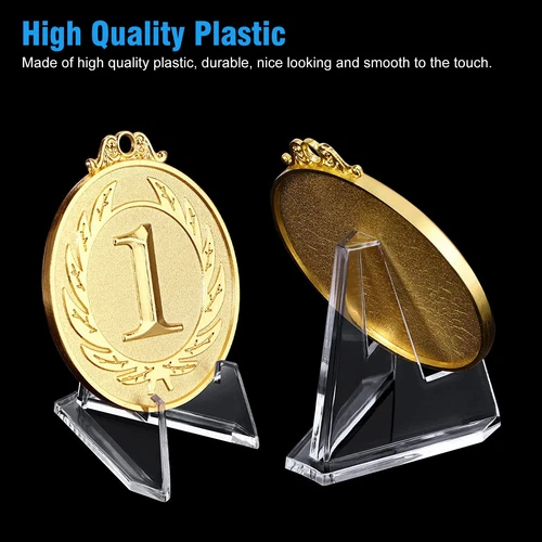 10x Espositore Monete Carta Trading Card Cavalletto Dimensioni Plastica Trasparente 5,8cm - Foto 4 di 8