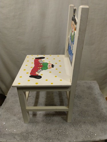 decorative child chair hand painted with clowns - Picture 5 of 6