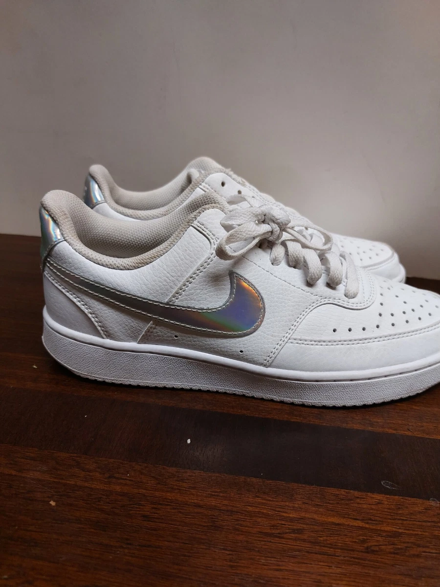 Nike Court Vision Low Athletic Shoe Women s Size 8 W White Silver