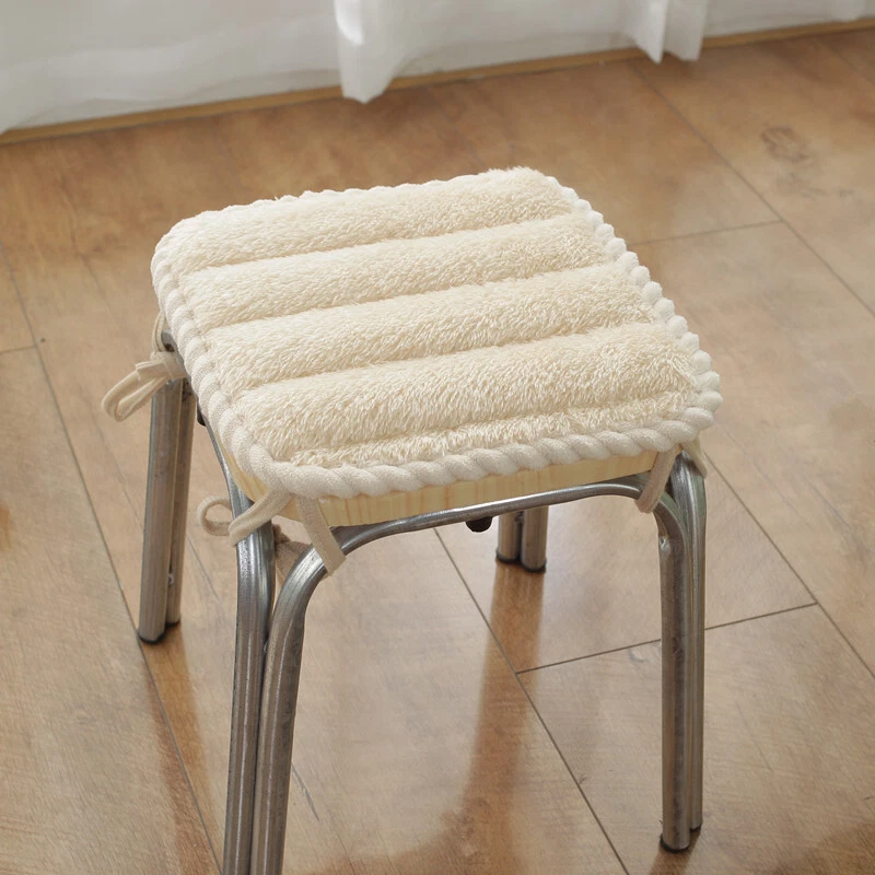 Kids Faux Fur Seat Cushion Pad Non Slip Stool Floor Mat Furry Cushion Pad Home - Image 4 of 4