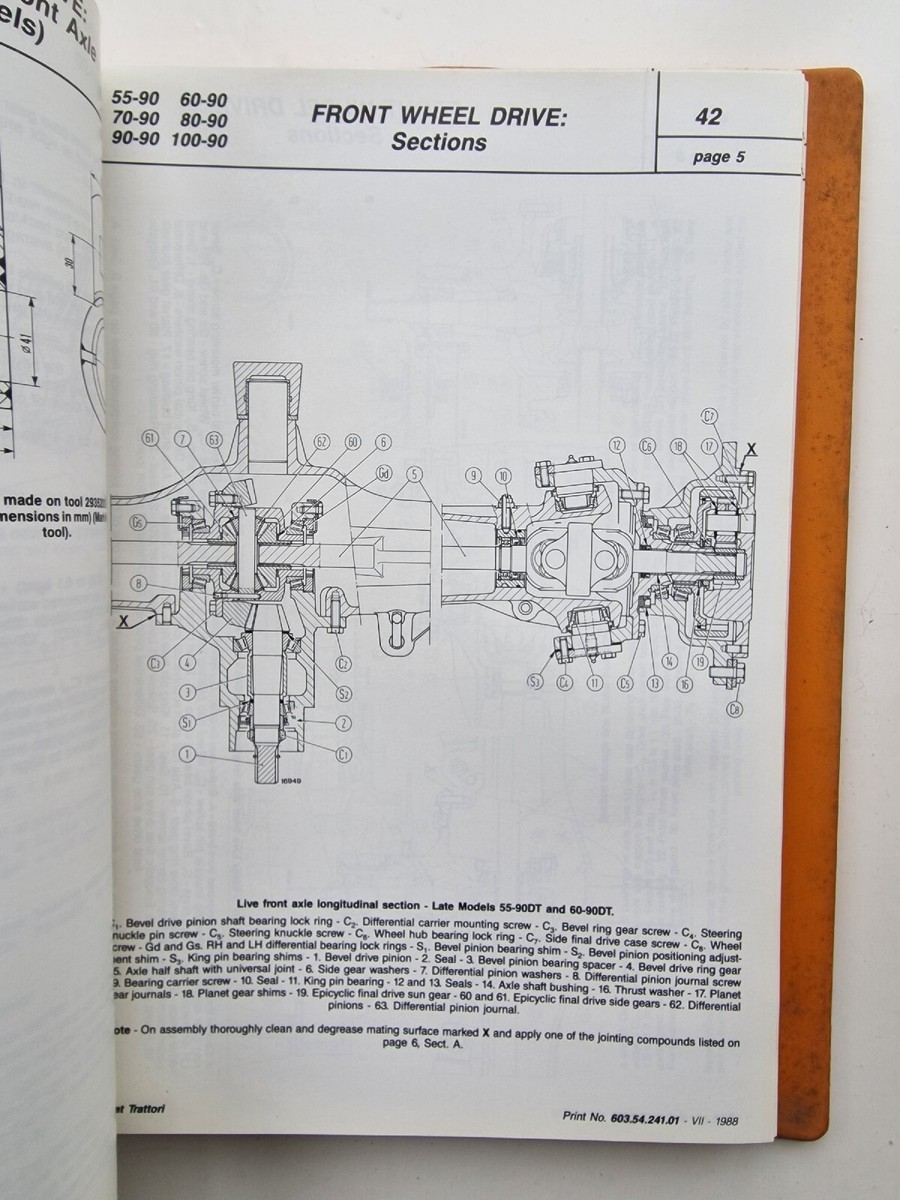 Manuale D'Officina FIAT Trattori 55-90, 60-90, 70-90, 80-90, 90-90, 100-90 E DT Su CD