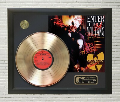 Wu-Tang Clan Framed LP Record Reproduction Signature Display 