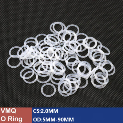White Food Grade Silicone O-Ring 5mm-50mm OD 1mm Width Seal Rings Sealing Gasket