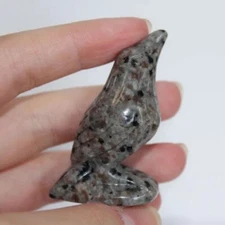 Emberlite UV Glowing Crow Figurine Crystal Carving Healing Home Garden Decor