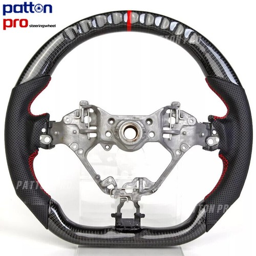 Carbon Fiber Perforated Steering Wheel Fit 16+ Toyota 86 Subaru BRZ Scion FR-S - Picture 3 of 8