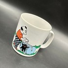 Vintage Coffee Mug Fathers Day Gift Mowing the Grass Cat England Kitsch Funny