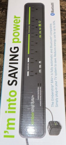 New Embertec Emberstrip 8 AV+ ESUSAV8-ET-10B Sensor Surge Protector Power Strips - Picture 2 of 4