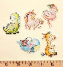Watercolor Painted Adorable Animals Shaped Iron-On/Sew-On Patch - Kids, Baby