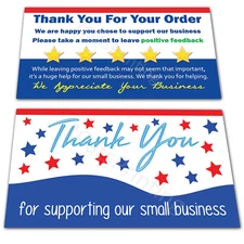100 for eBay Thank You Supporting Our Small Business Cards Purchase Order Notes