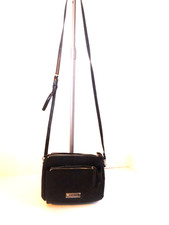 Kenneth Cole Reaction Crossbody Purse Faux Leather Black Logoed 9 x 6 x 2