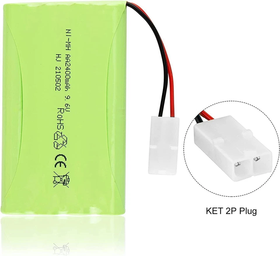 AA NiMH Battery Pack 9.6V 2400mAh KET 2P Connector USB for RC Car RC Boat Truck - Image 4 of 4
